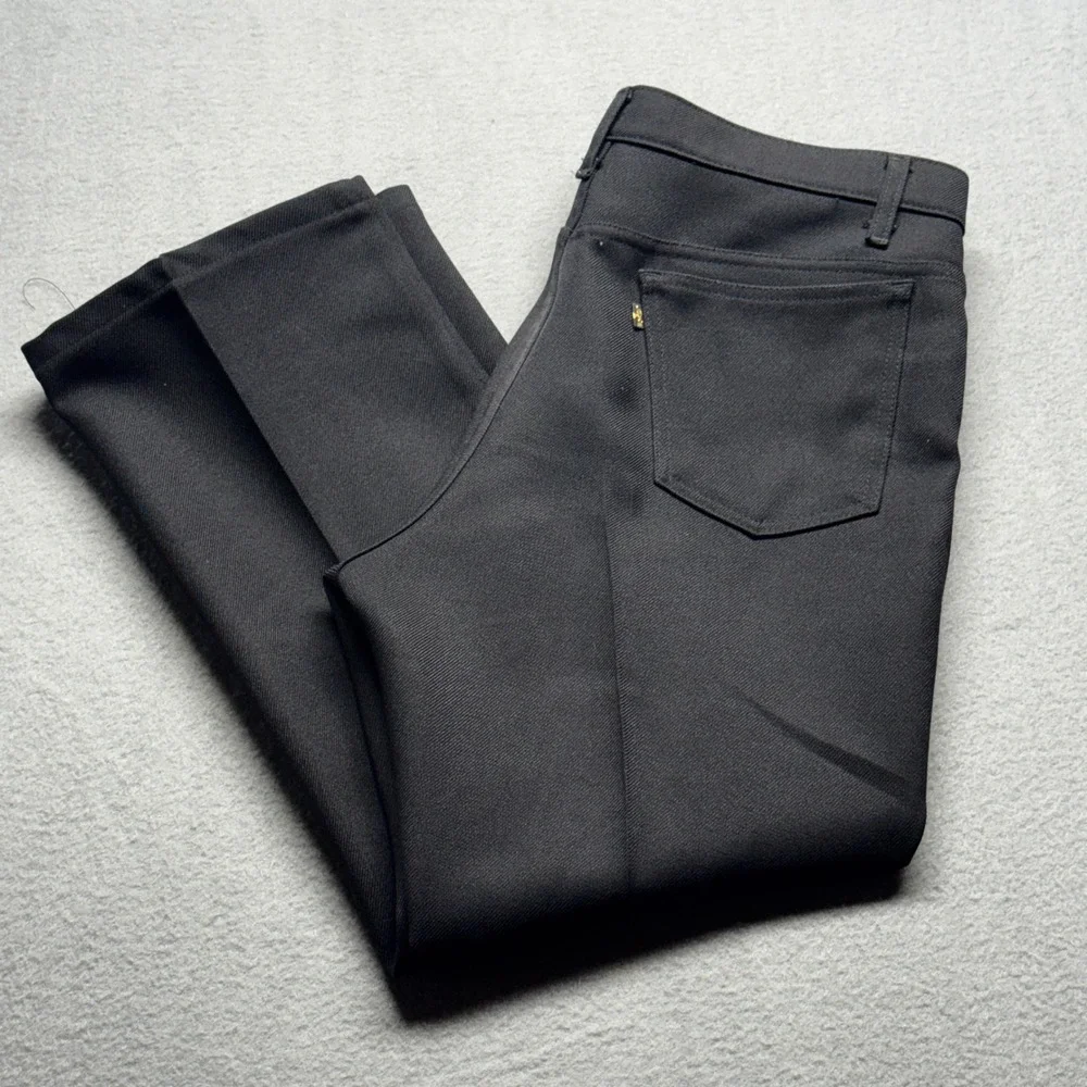 Vintage Levis 517 Sta-Prest Action Slacks Pants Mens 38x29 Black Gold Tab USA